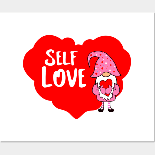 SELF Love Valentine Gnome Posters and Art